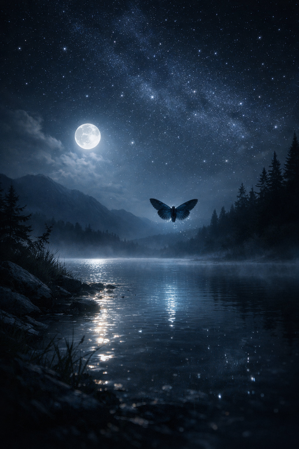 Mystische Nachtlandschaft